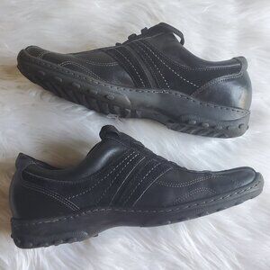 Steve Madden Carina Black Leather Suede Lace Up Sneakers Shoes SZ 8.5